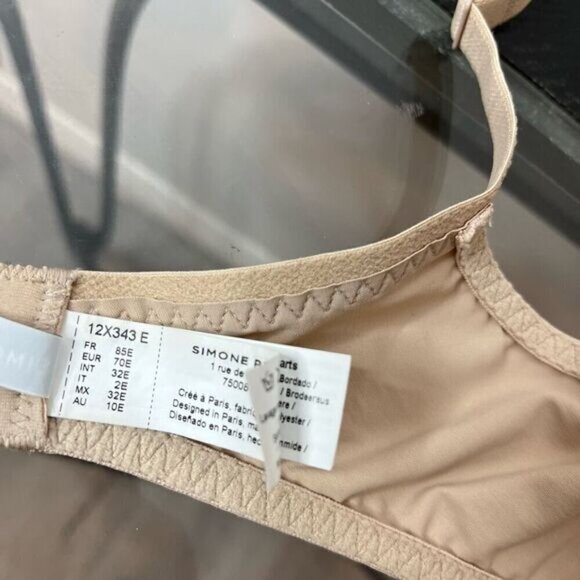 Simone Perele Women's Size 32E Eden 3D Lace Trim Underwired Demi Bra Beige - Picture 7 of 10